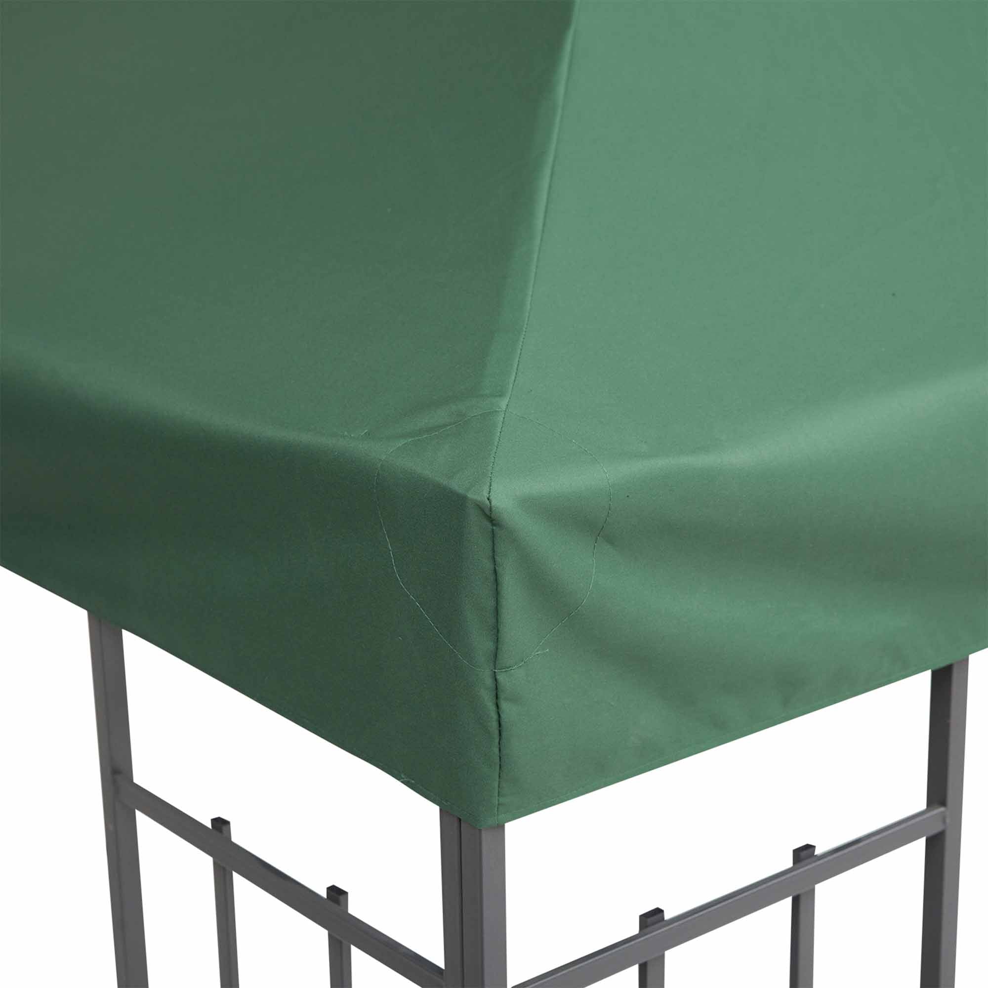 3 x 3 Metre Replacement Gazebo Canopy Double Tier UV Resistant - Dark Green