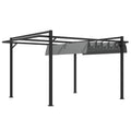 3 x 4m Retractable Aluminium Pergola with Canopy - Dark Grey