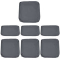 Set of 7 Rattan Patio Cushion Covers with Zips - Grey Polyester