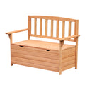 Outdoor Garden Storage Bench with Hidden Compartment Solid Fir Wood Seating - Natural Wood