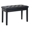 PU Leather Upholstered Piano Stool with Storage 76x36x50cm - Black