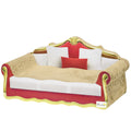 Cat Cardboard Scratcher Lounge Sofa Bed with Catnip 58 x 29.5 x 29 cm - Brown and Claret