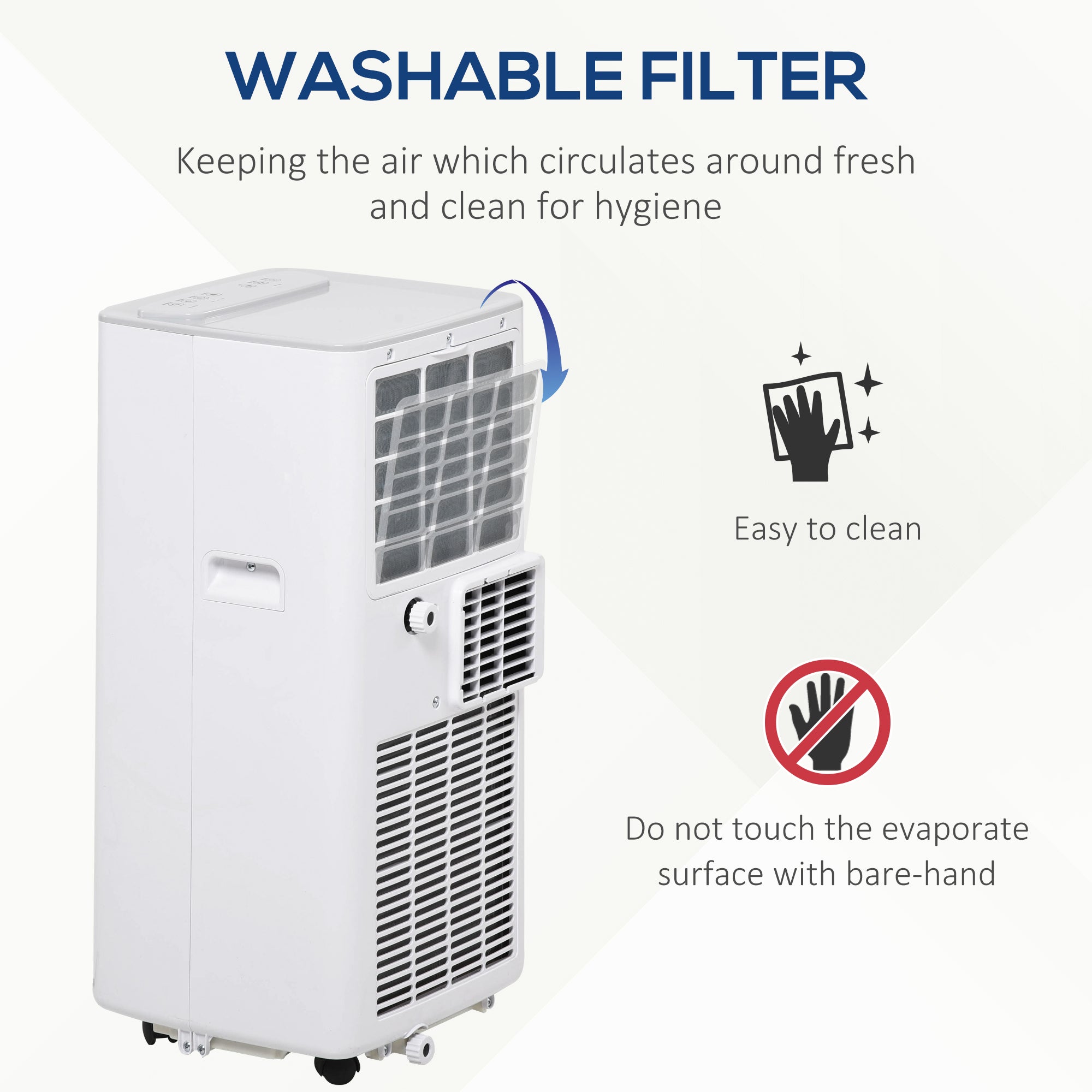 5000 BTU 4-In-1 Compact Portable Mobile Air Conditioner Unit Cooling Dehumidifying Ventilating w/ Fan Remote LED 24hTimer Auto Shut Down White