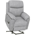 Power Lift Riser Recliner Chair with Massage and Remote Control - Grey Linen Look