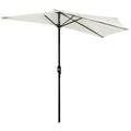 2.7m Balcony Half Parasol with 5 Steel Ribs - Cream White