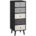 5 Drawer Chest of Drawers Vertical Storage Organizer for Bedroom & Living Room - Black Grey