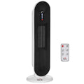 Ceramic Indoor Tower Space Heater 1200W/2000W with Remote, 45° Oscillation & Safety Timer - White/Black
