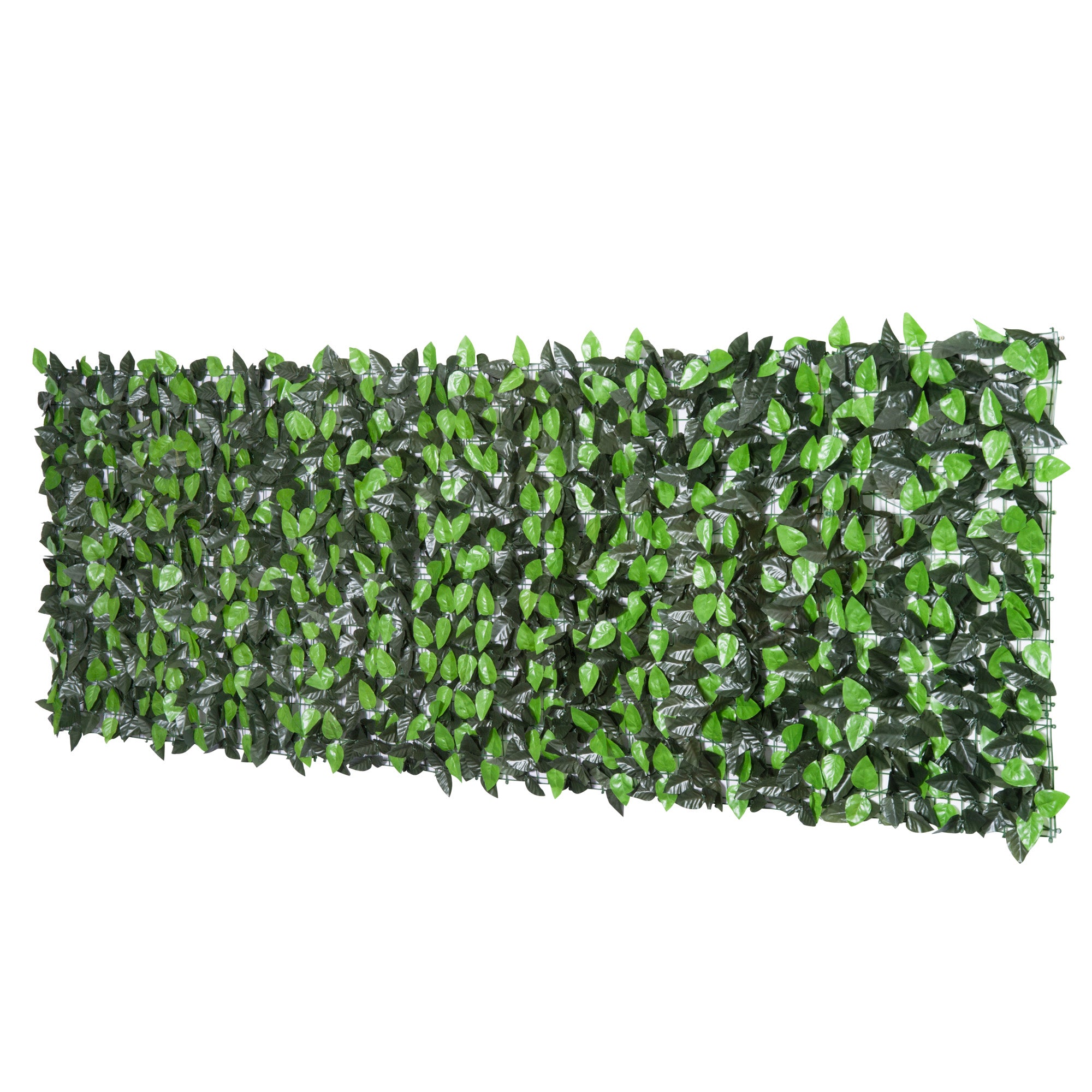 Artificial Leaf Hedge Screen Privacy Fence Panel for Garden Outdoor Indoor Decor 3M x 1M Light Green and Dark Green