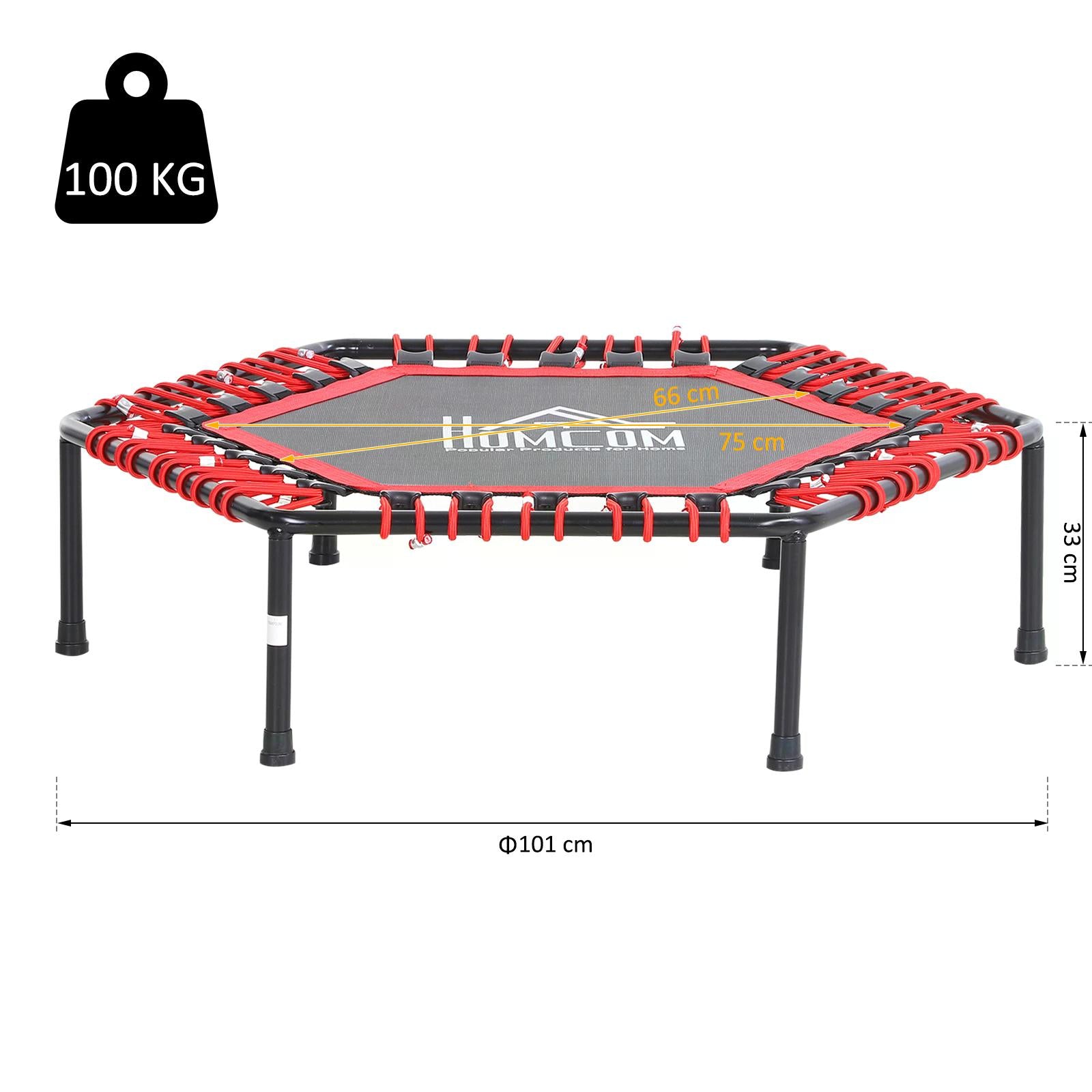 40" Mini Hexagon Steel Frame Trampoline Red