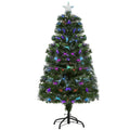HOMCM 1.2m Artificial Pre-Lit Fiber Optic LED Christmas Tree with Flash Mode - Green