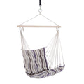 Cushioned Hanging Hammock Chair Cotton Canvas with Hardwood Bar - Brown