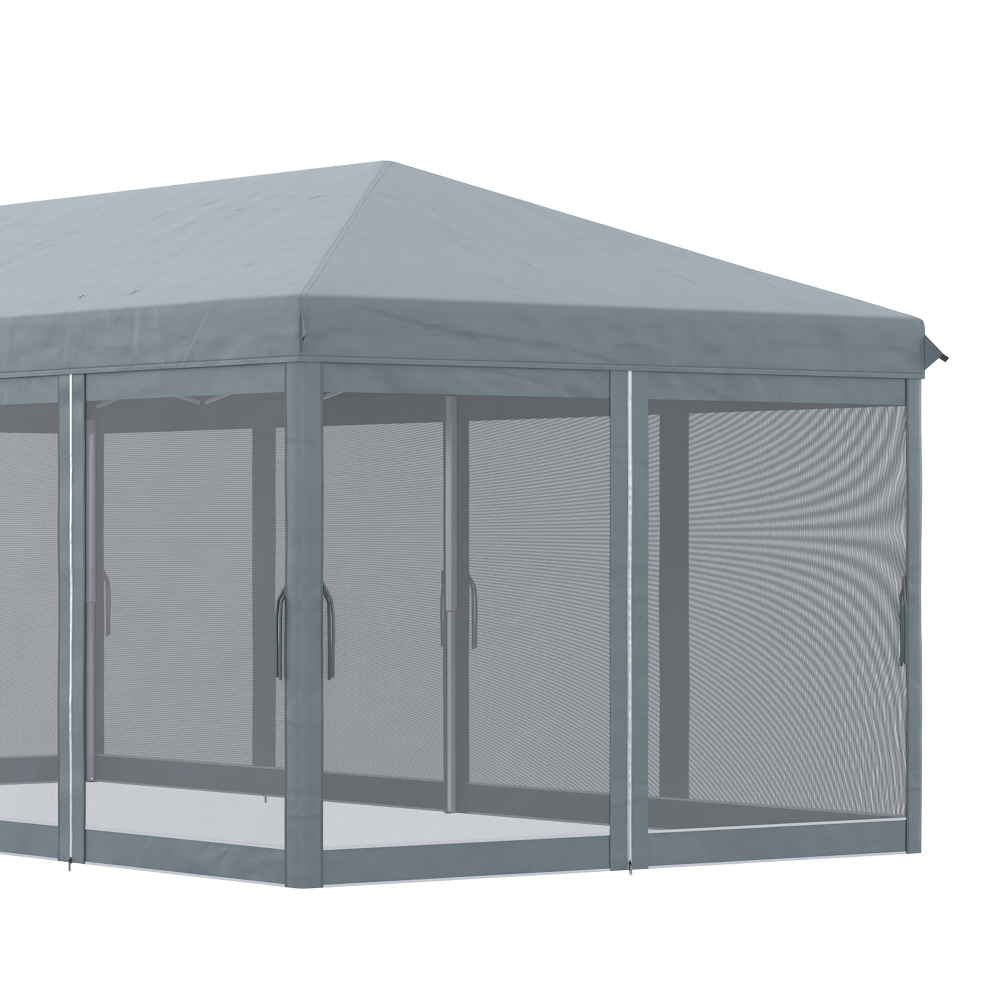 6x3m Outdoor Pop Up Canopy Tent with Mesh Walls and Carry Bag - Grey