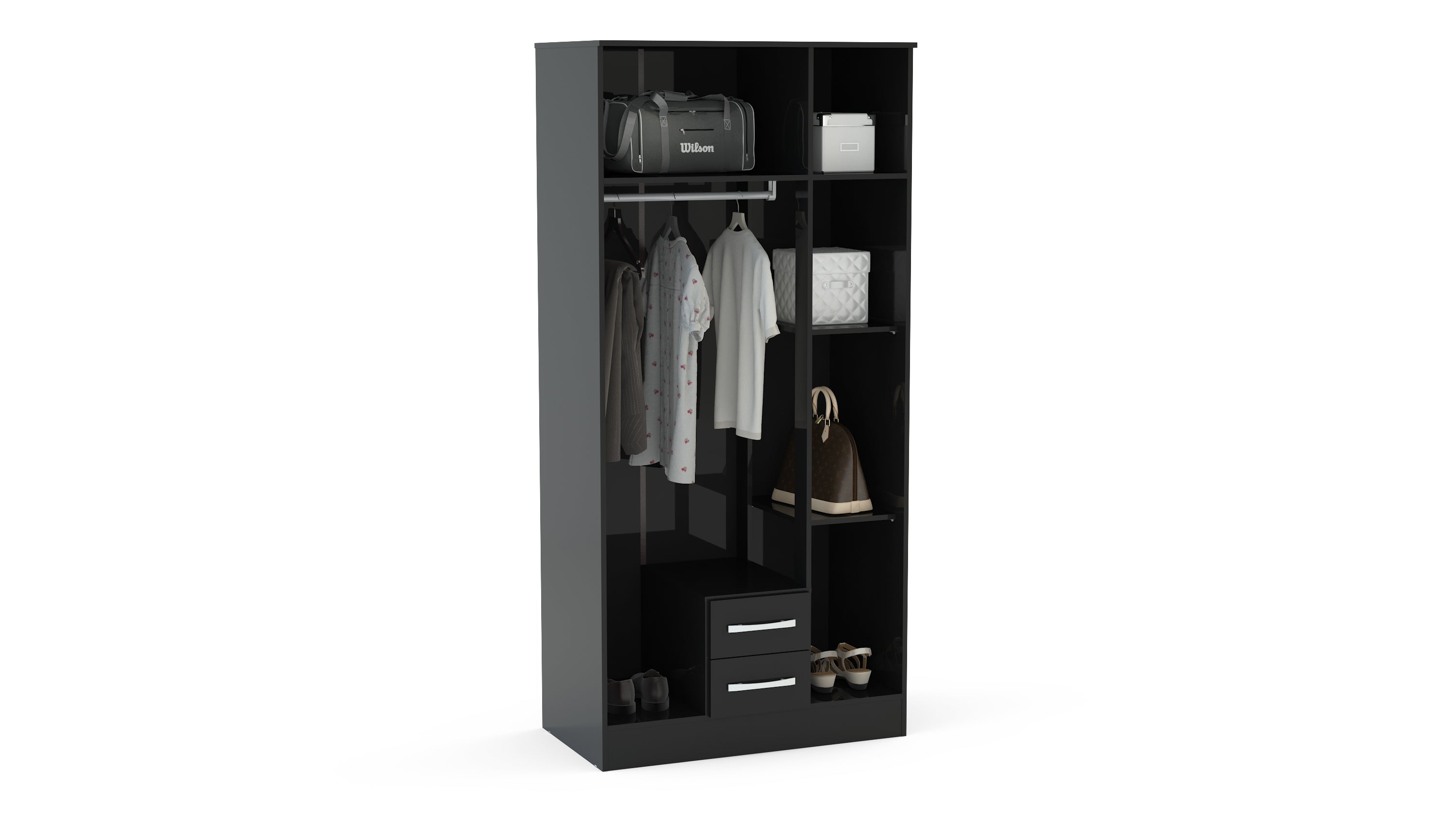 Lynx 3 Door 2 Drawer Wardrobe With Mirror