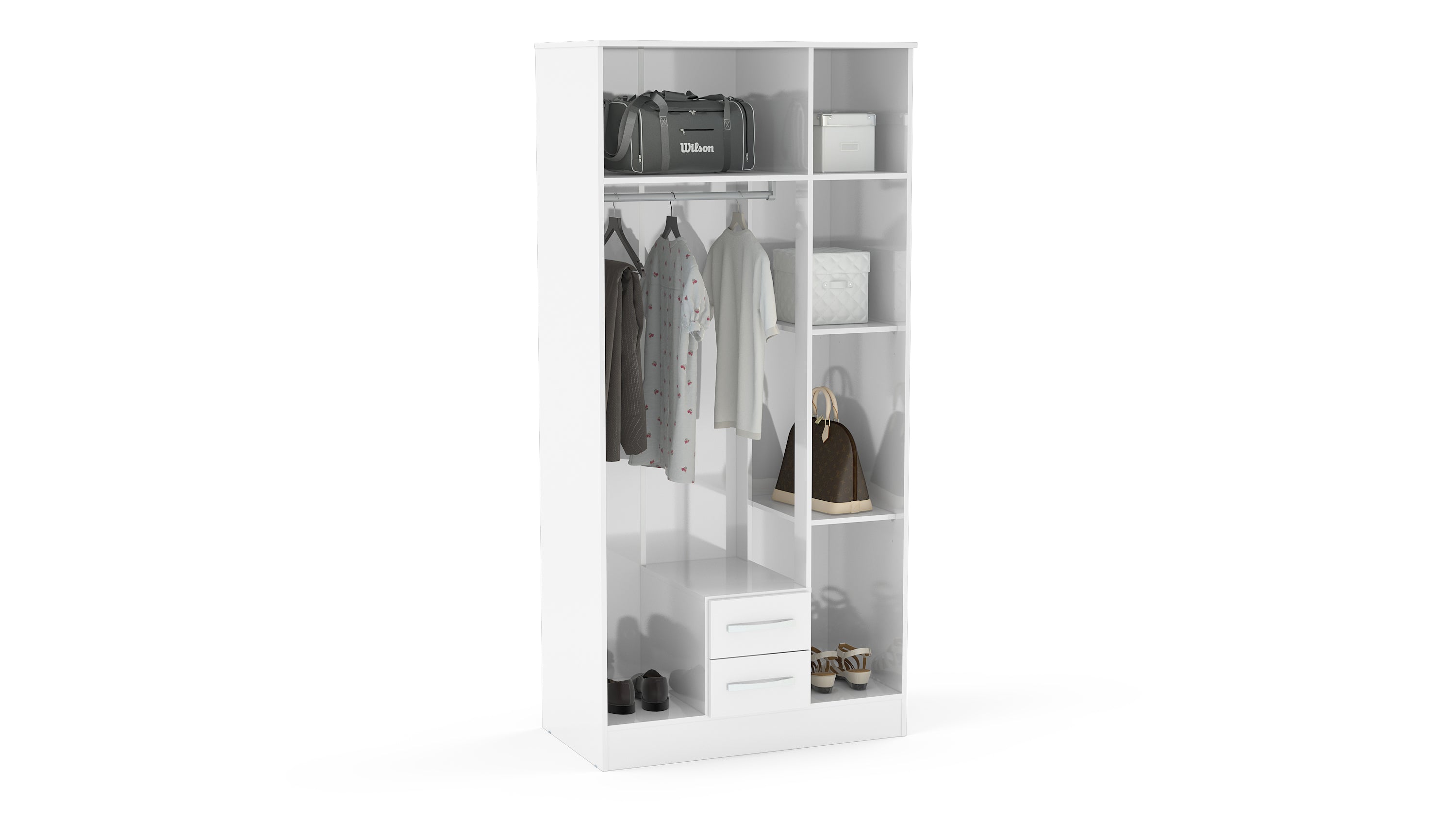 Lynx 3 Door 2 Drawer Wardrobe With Mirror