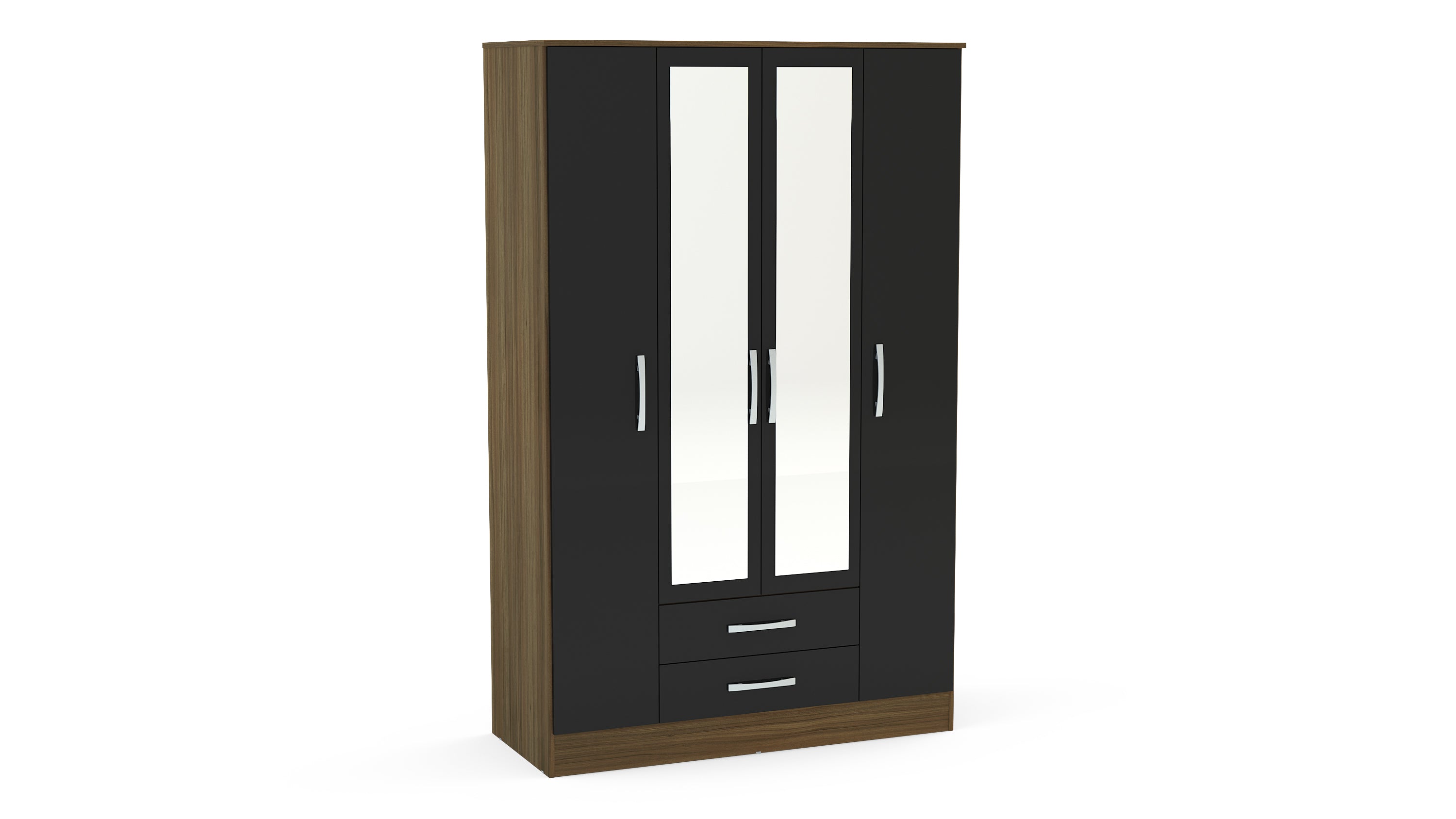 Lynx 4 Door 2 Drawer Wardrobe With Mirror