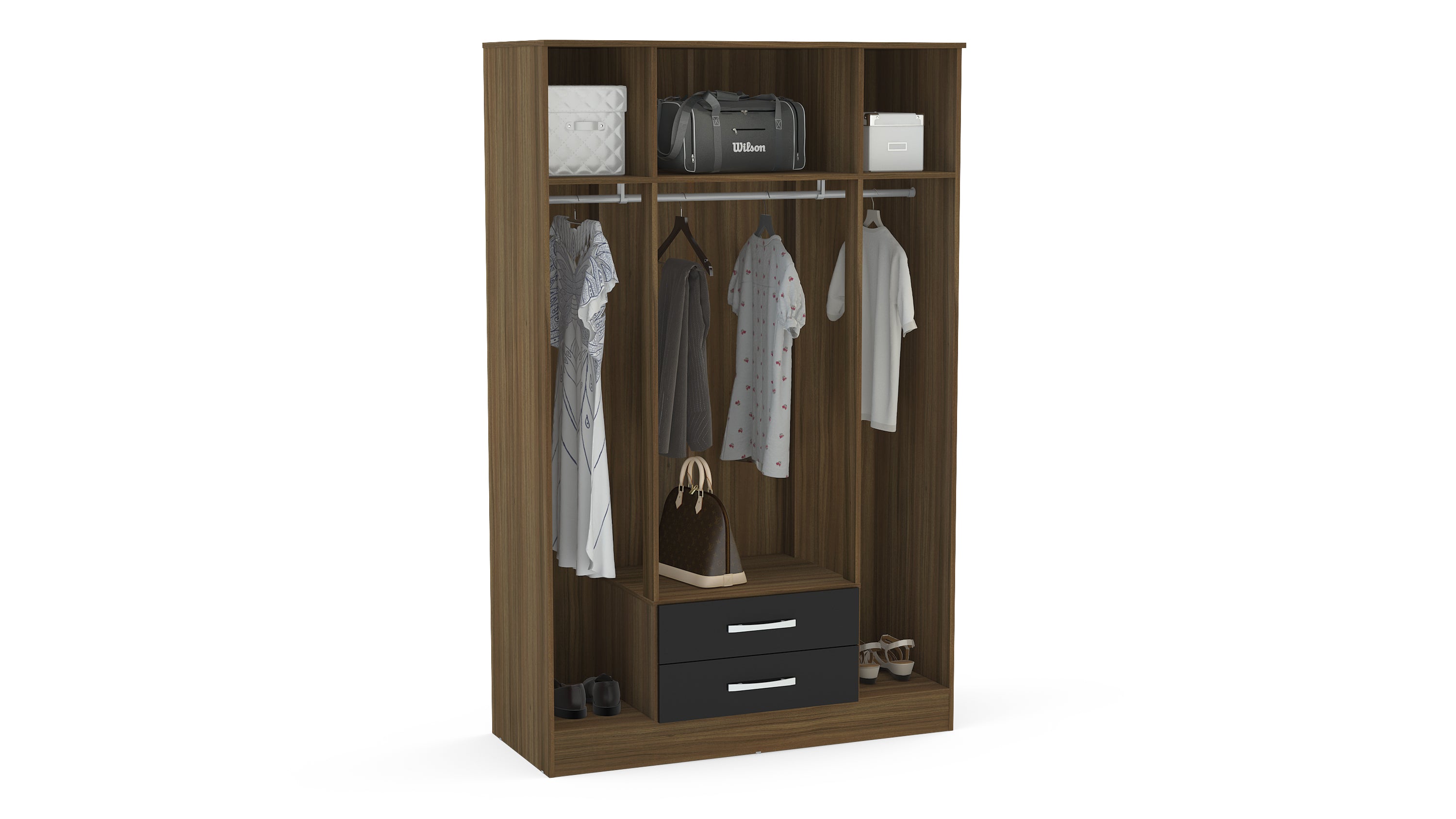 Lynx 4 Door 2 Drawer Wardrobe With Mirror