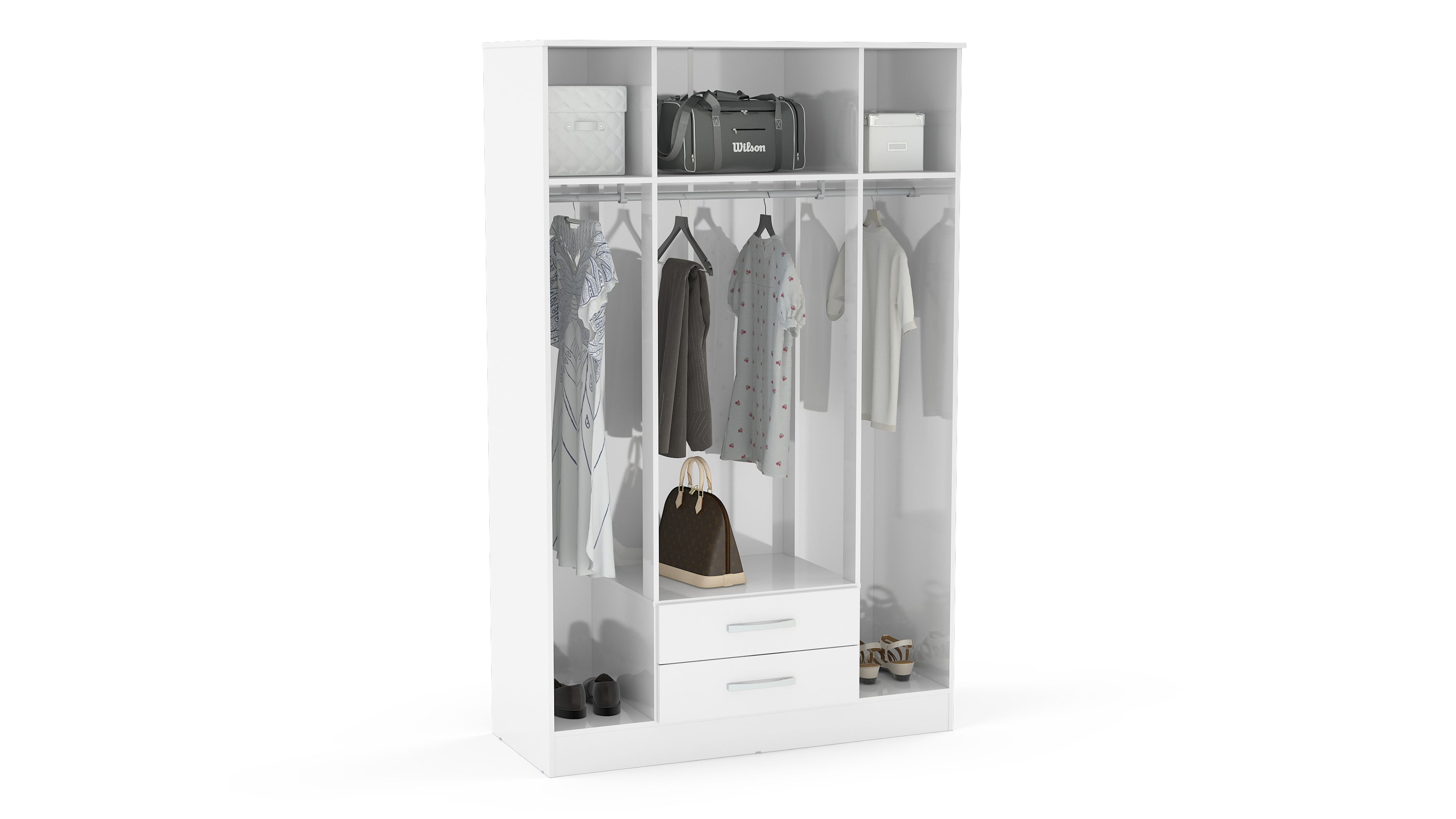 Lynx 4 Door 2 Drawer Wardrobe With Mirror