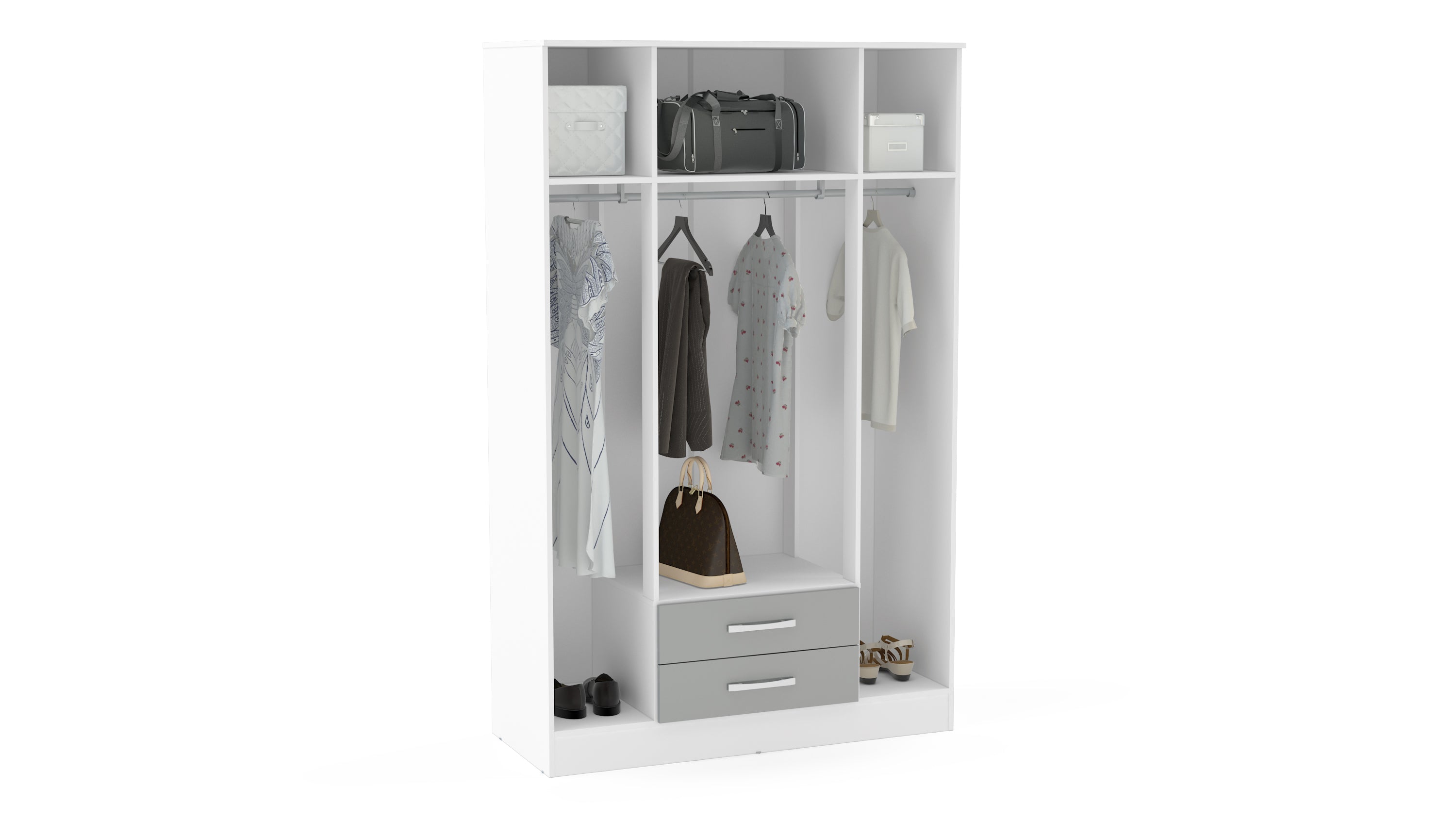 Lynx 4 Door 2 Drawer Wardrobe With Mirror