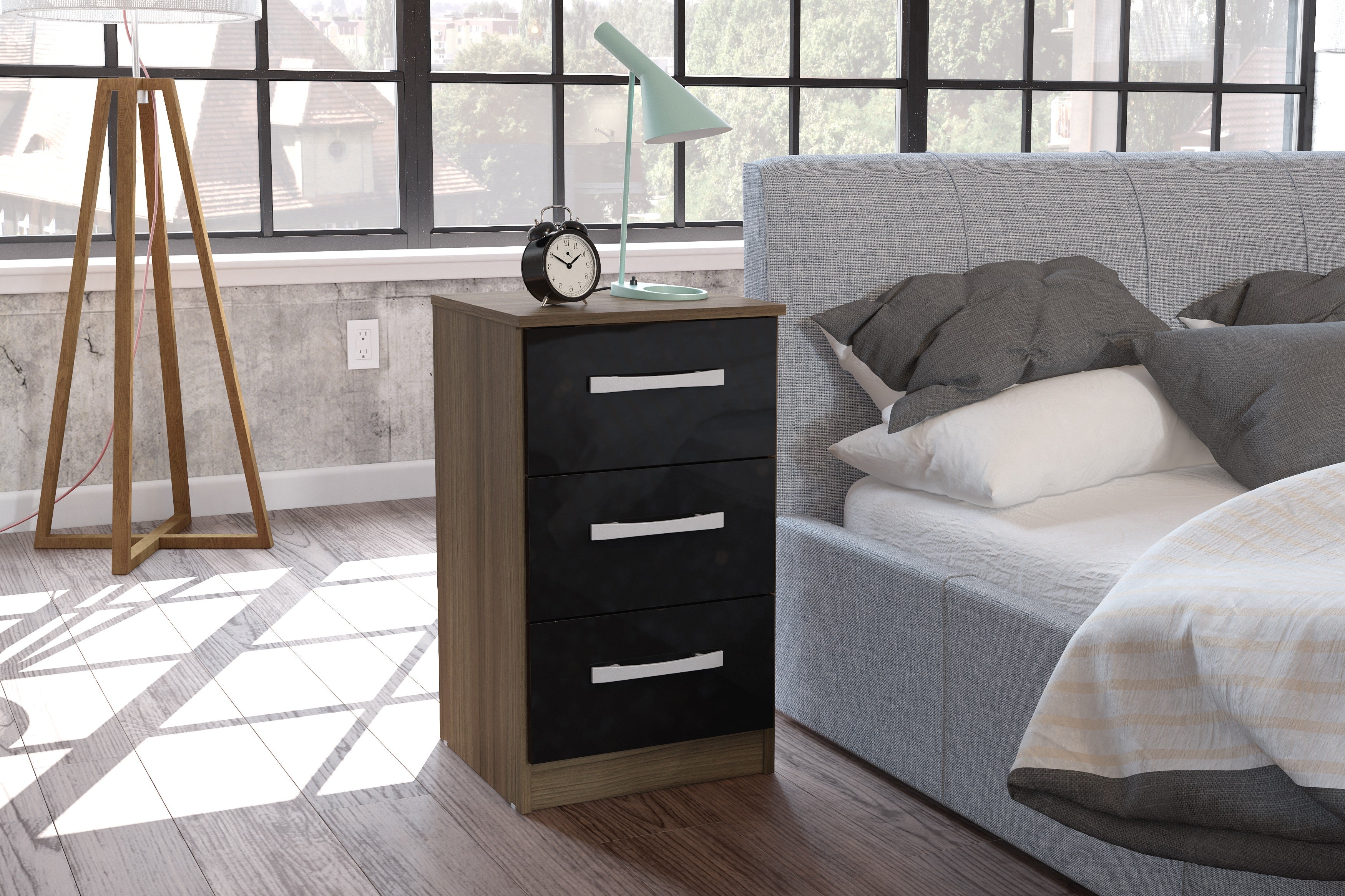 Lynx 3 Drawer Bedside