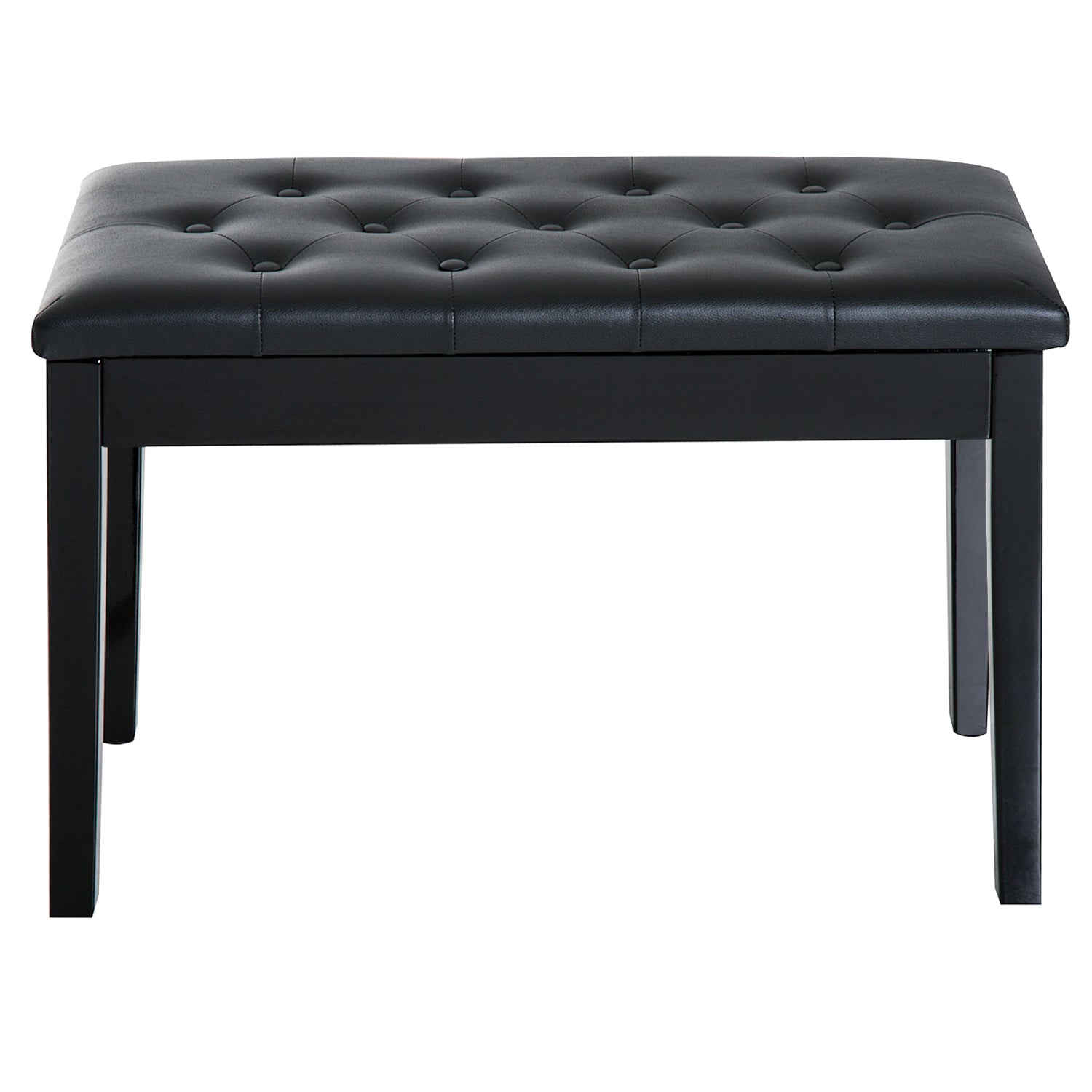 PU Leather Upholstered Piano Stool Makeup Stool Bench Dressing Table Seat with Storage 76x36x50cm, Black