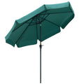 2.66m Garden Parasol with Ruffles and Aluminium Pole - Green