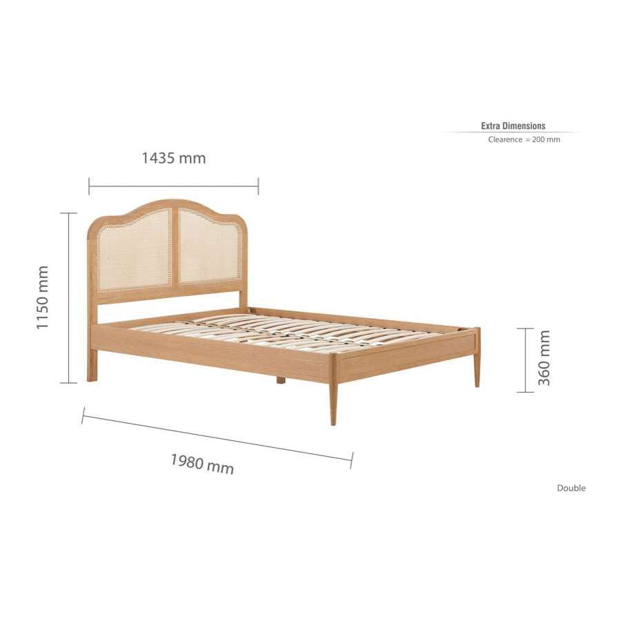 Leonie Double Rattan Bed