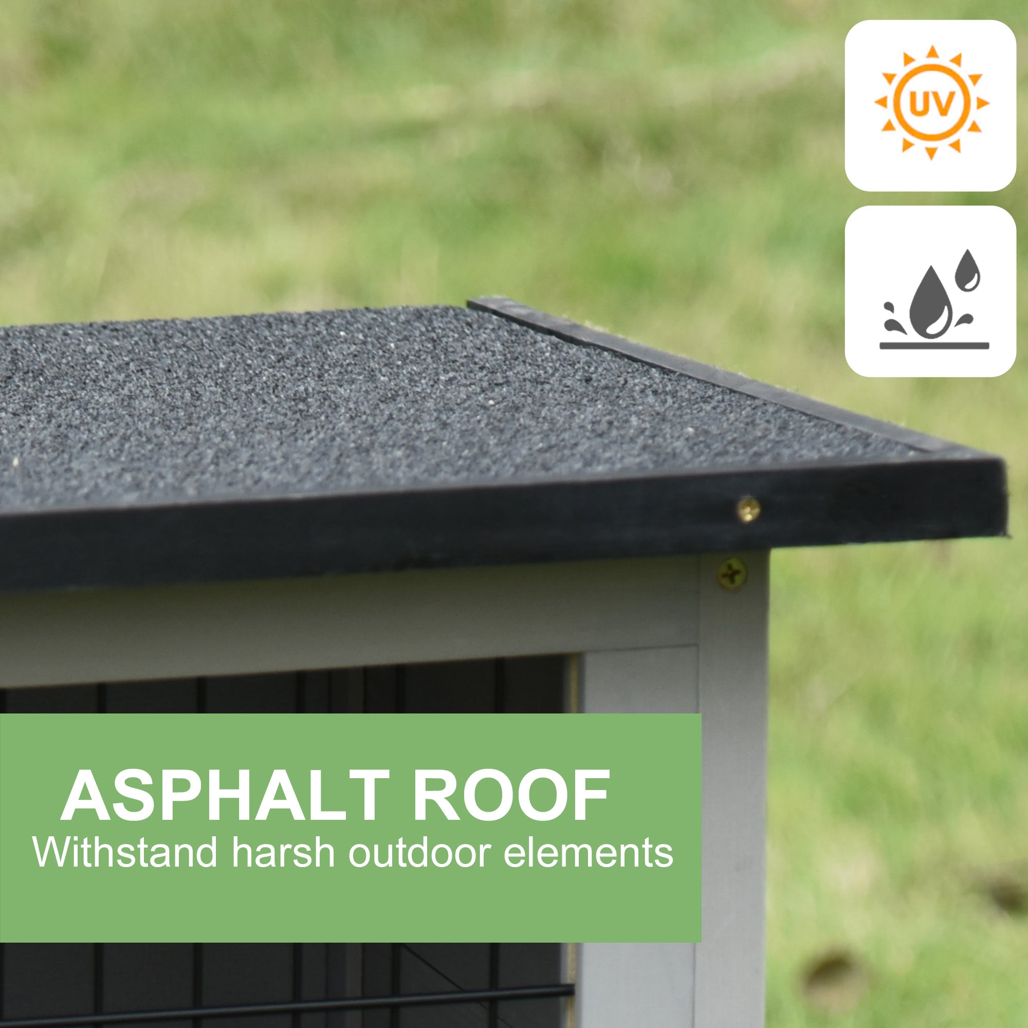 Rabbit's Elevated Fir Wood Outdoor Hutch Grey