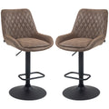 Adjustable Retro Bar Stools Set of 2 with Back Support - Coffee