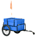 Steel Bike Cargo Trailer with 65L Storage Box, Foldable Frame, 40KG Load Capacity - Blue