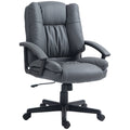 Mid Back Faux Leather Office Chair with Adjustable Height and Swivel Wheels - Dark Grey