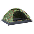 2 Person Camping Tent with Mesh Windows and Storage Pocket - Multicoloured