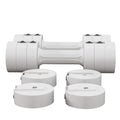 Set of 2 Adjustable 5kg Steel Dumbbells for Home Gym Workout - White