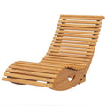 Outdoor Wooden Rocking Chair with Slatted Seat 130x60x60cm - Teak