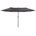 4.6m Double-Sided Garden Parasol Sun Umbrella Patio Canopy Shade - Grey