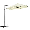 2.5m Garden Cantilever Parasol Set with Cross Base - Beige