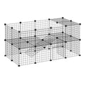36-Panel Guinea Pig & Rabbit Metal Wire Playpen Indoor Outdoor Enclosure - Black