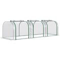 PVC Tunnel Greenhouse with Steel Frame and Zipper Doors 295x100x80cm - Clear