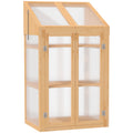Wooden Greenhouse with Polycarbonate Glazing and Double Doors - Brown