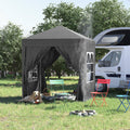 2x2m Pop Up Garden Gazebo Shelter with Removable Walls - Black