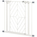 Pressure Fit Stair and Dog Gate with Auto Close & Double Lock, Fits 74-80cm Openings - White