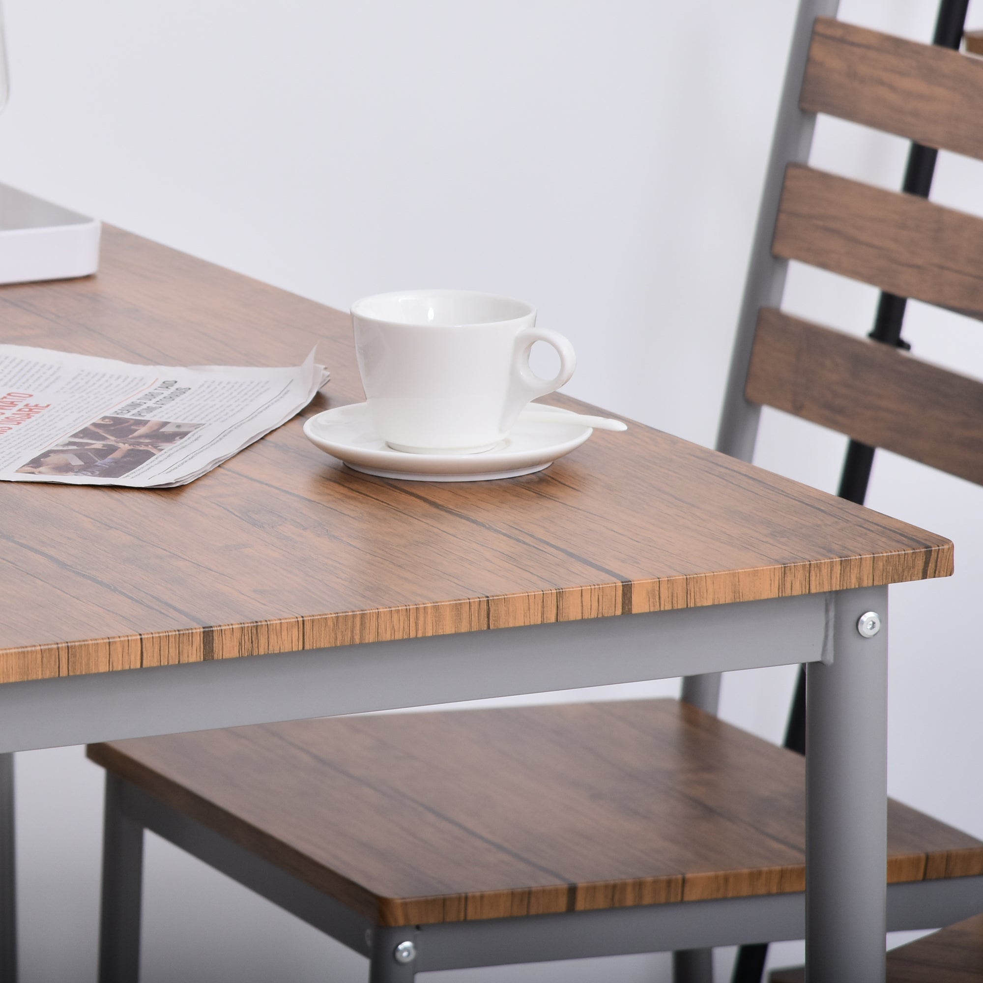 Modern 5-Piece Dining Table Set, Dining Table With 4 Chairs For Compact Dining Room& Kitchen, Brown