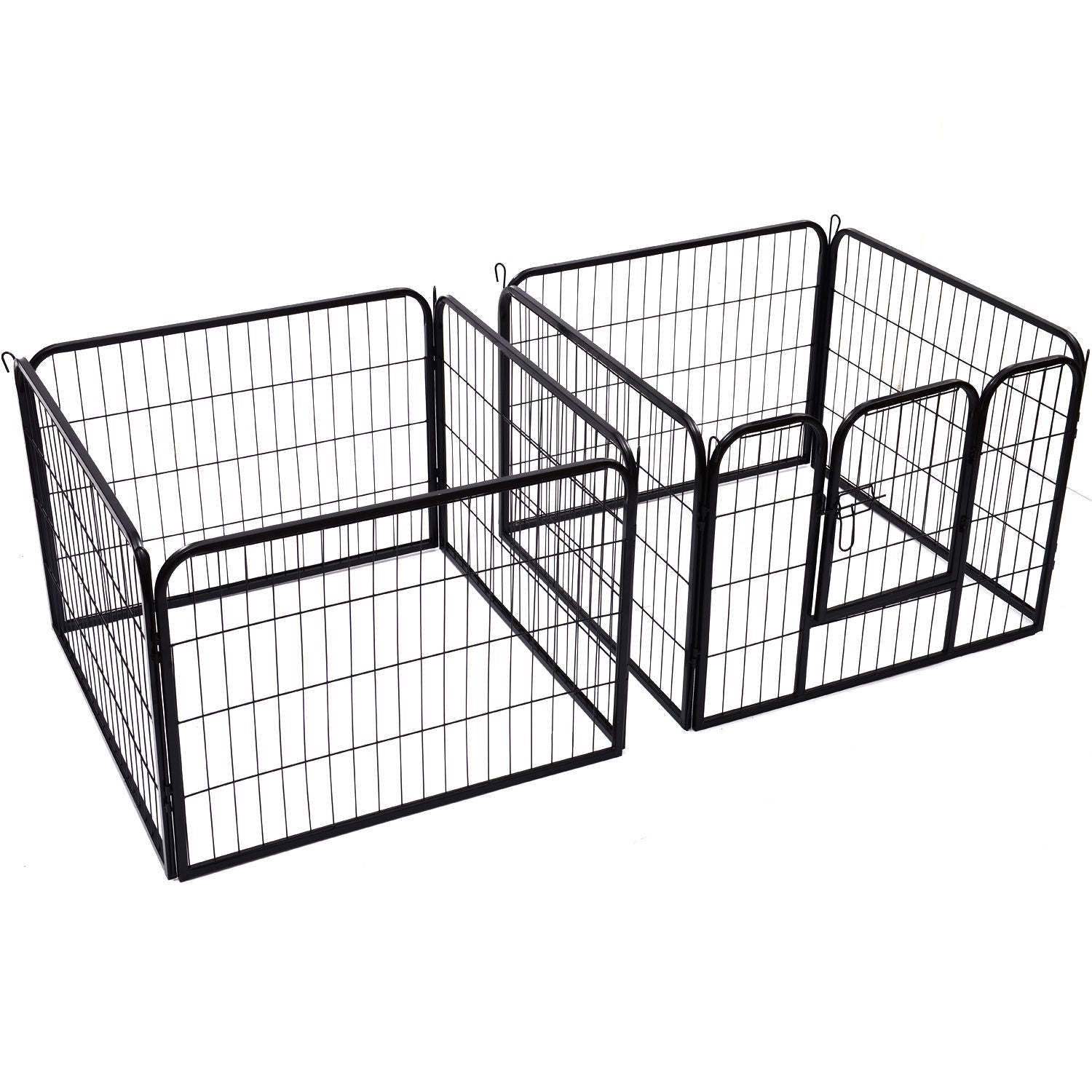 Heavy Duty Dog Pet Puppy Metal Playpen Play Pen Rabbit Pig Hutch Run Enclosure Foldable Black 80 x 60 cm (Small)