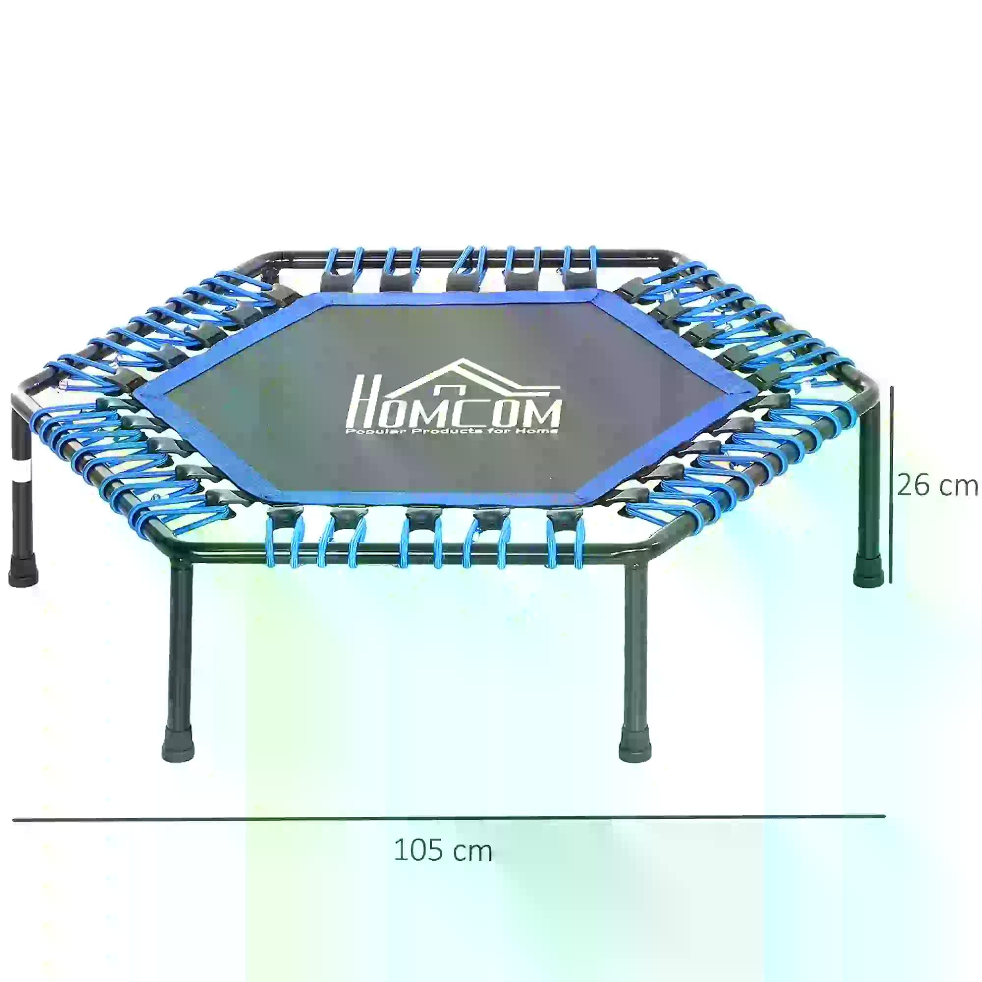 40" Mini Hexagon Steel Frame Trampoline Blue