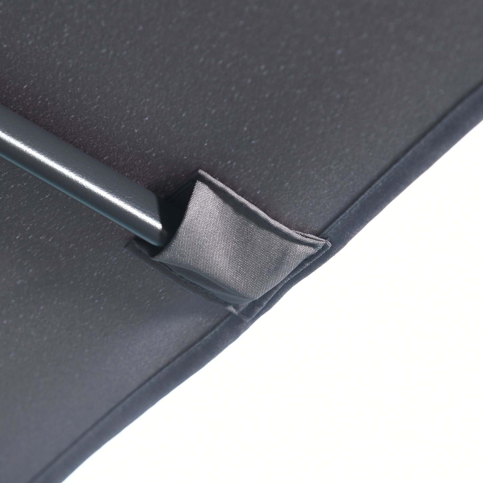 2.3 Metre Half Round Balcony Parasol with Crank Handle - Grey UV Resistant