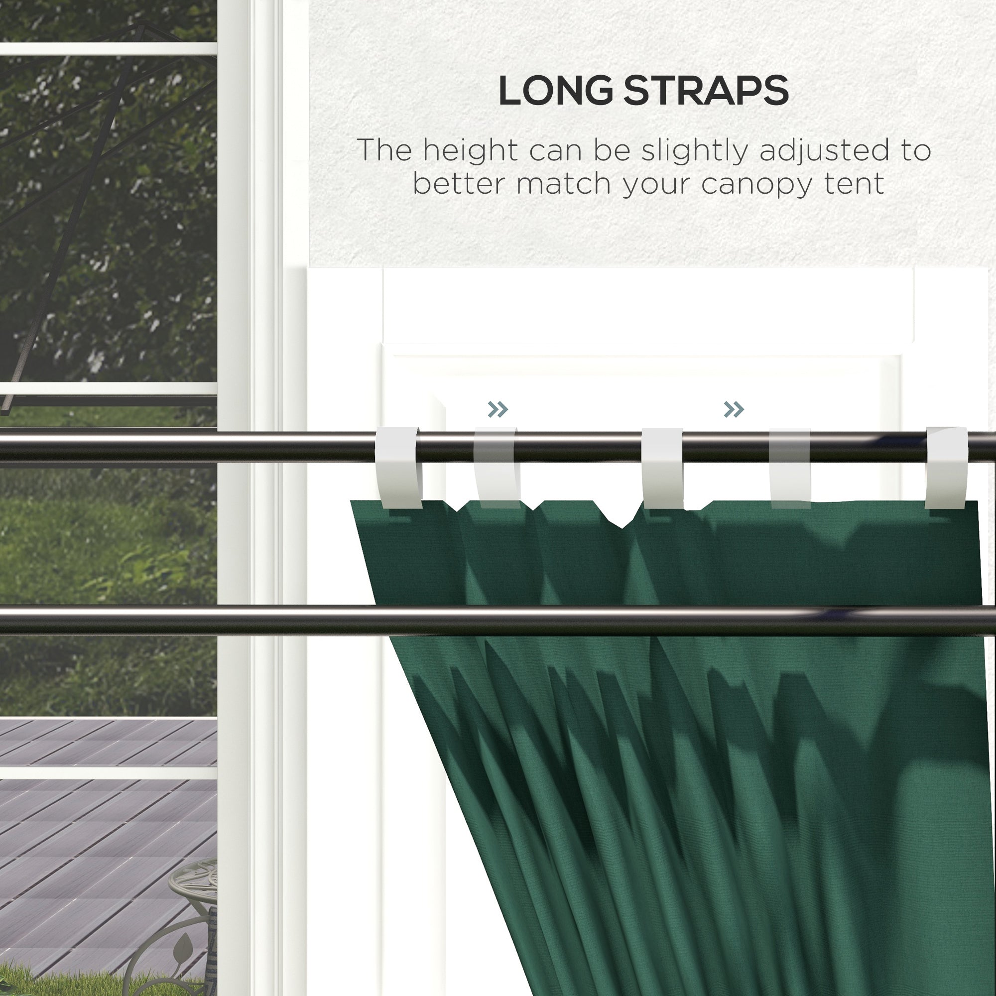 Set of 2 Gazebo Side Panels with Doors and Windows - Green