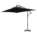 3x2m Banana Cantilever Parasol with Crank Handle and Steel Pole - Grey
