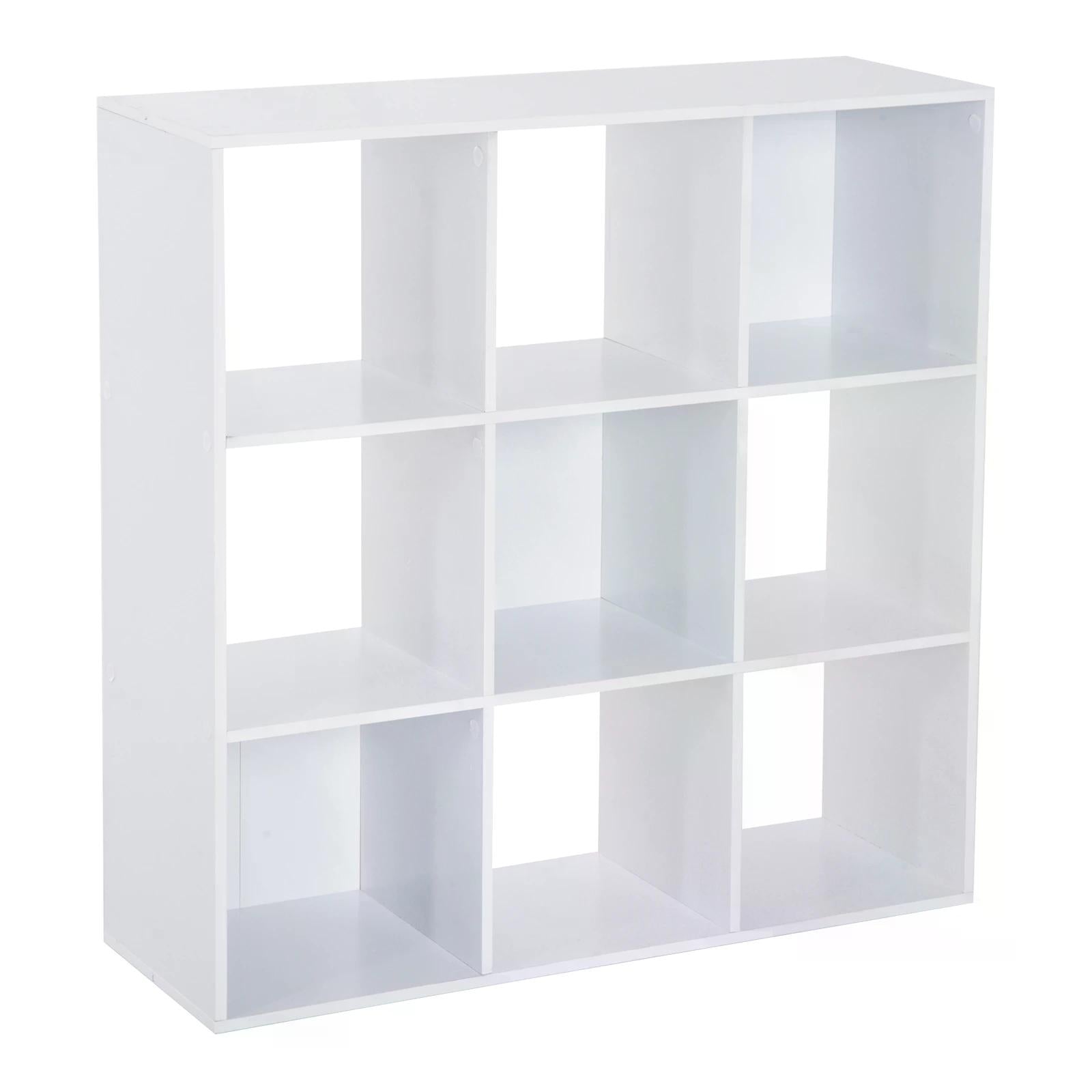 Wooden 9 Cube Storage Unit w/3 Tier Shelves Organiser Display Rack Living Room Bedroom Furniture - White