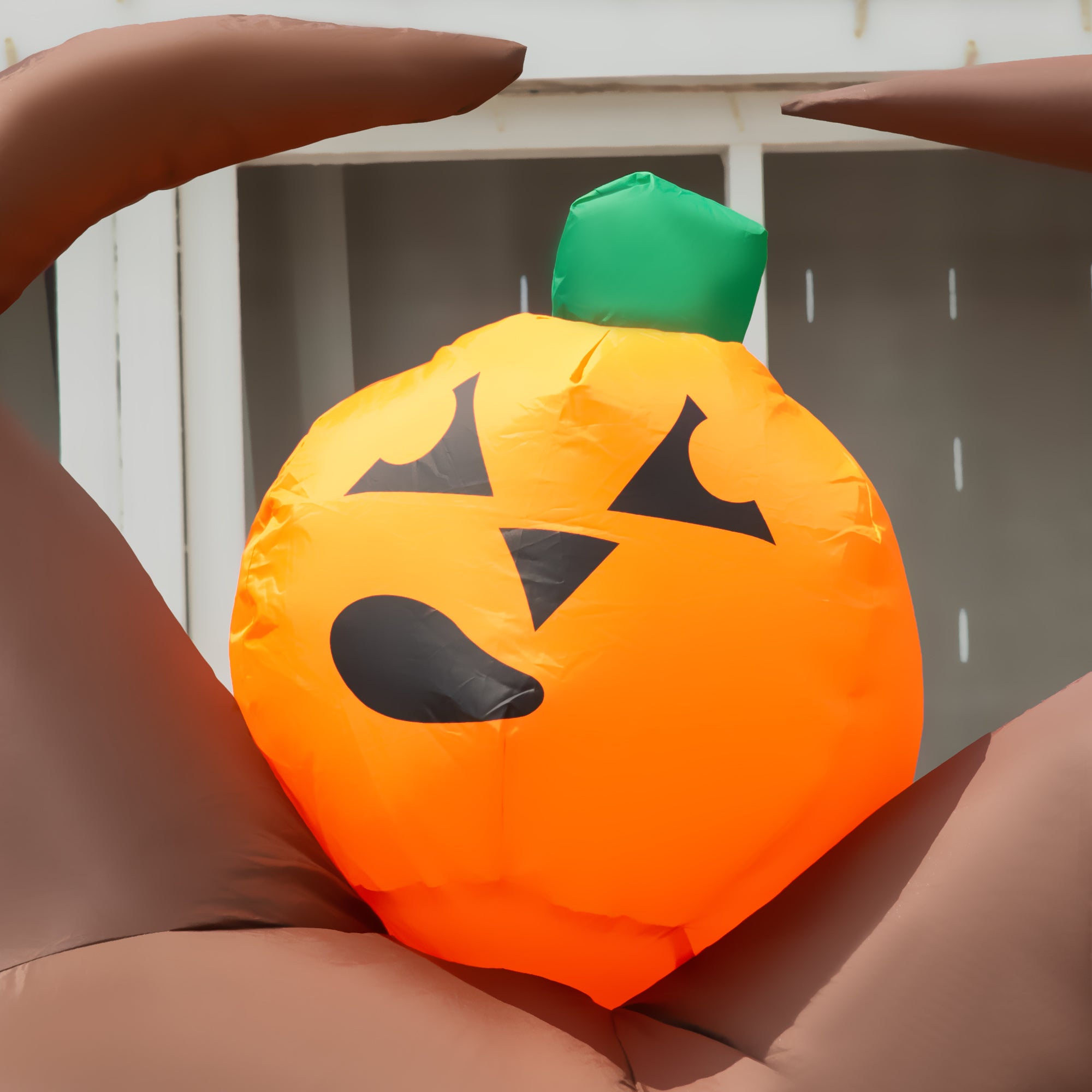 N7ft Halloween Inflatable Tree with Ghosts, Upside-down Clown Pumpkins