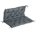 2 Seater Garden Bench Cushion with Back Support - Dark Grey