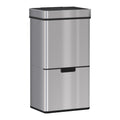 72L Stainless Steel Sensor Recycling Bin with 3 Compartments for Wet and Dry Waste - Stainless Steel